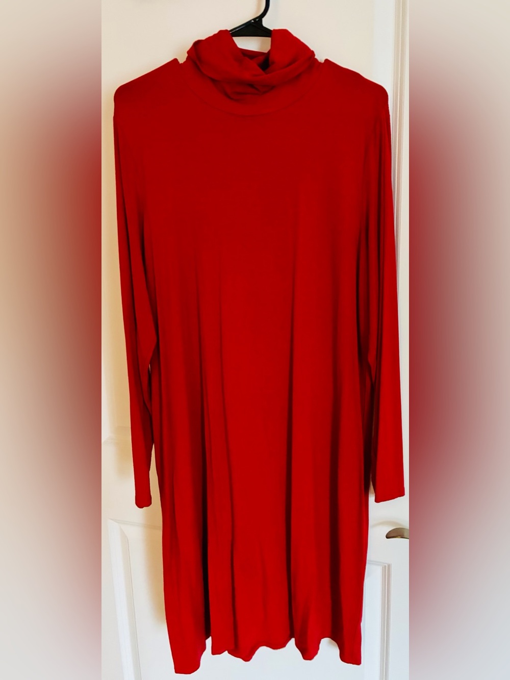 J. Jill Women’s Turtleneck Wearever Tunic Dress in Vibrant Burnt Orange